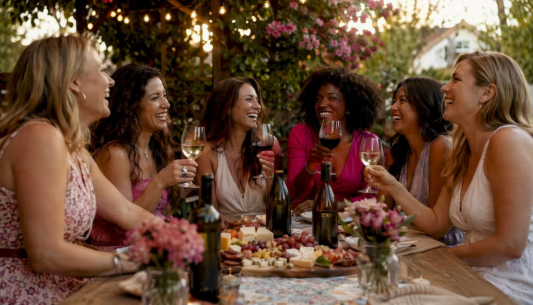 Women enjoying a casual weekly wine night gathering