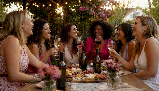 Women enjoying a casual weekly wine night gathering