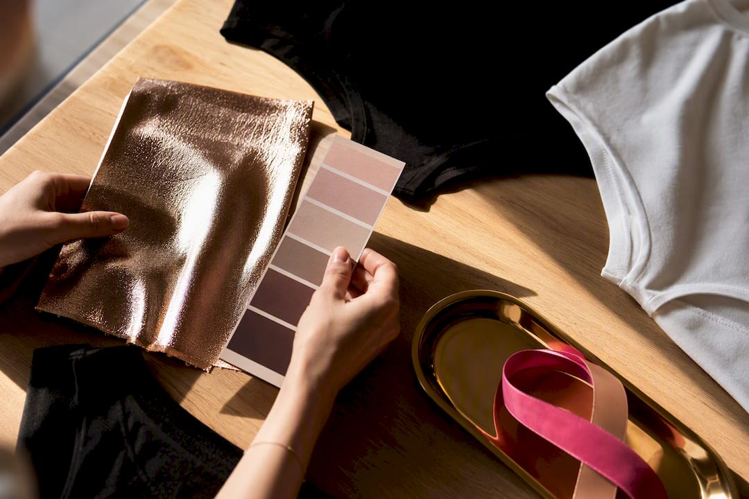 Anonymous shirt details with metallic and matte print samples