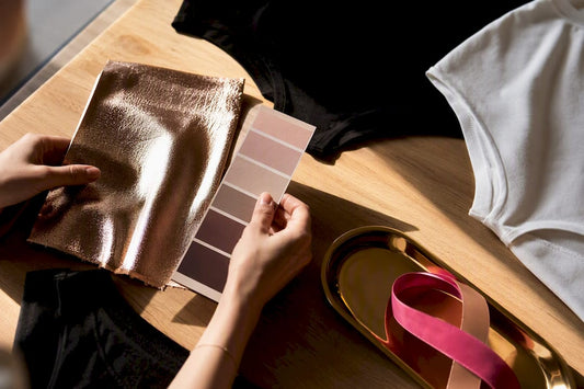 Anonymous shirt details with metallic and matte print samples