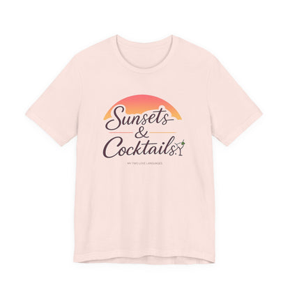 Sunsets and Cocktails Tee | Beach Cocktail Shirt | Girls Trip Tee
