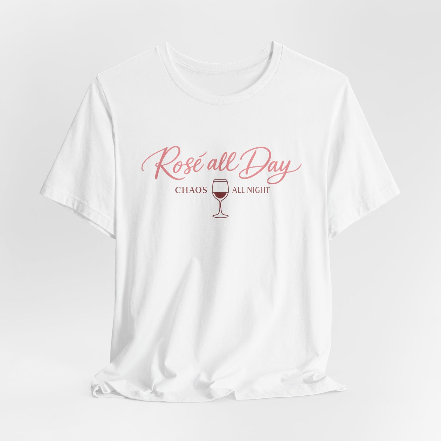 Rosé All Day Chaos All Night Tee - funny wine lover graphic tee for women - view 4
