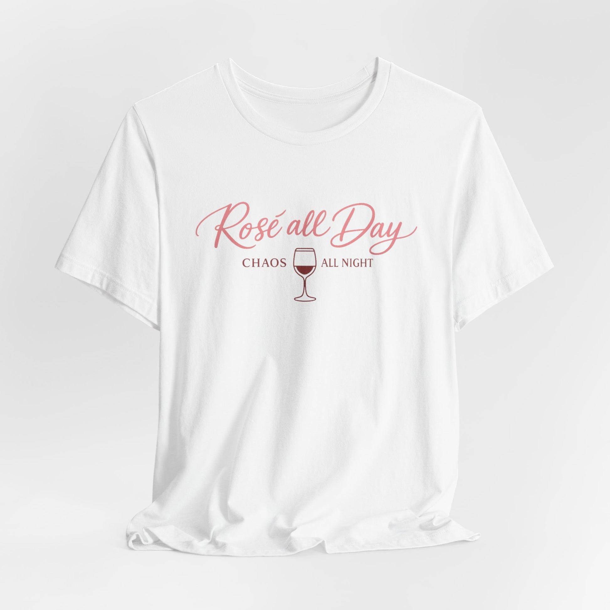 Rosé All Day Chaos All Night Tee - funny wine lover graphic tee for women - view 4