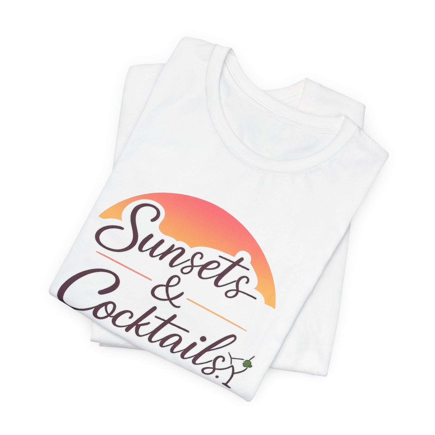 Sunsets and Cocktails Tee | Beach Cocktail Shirt | Girls Trip Tee
