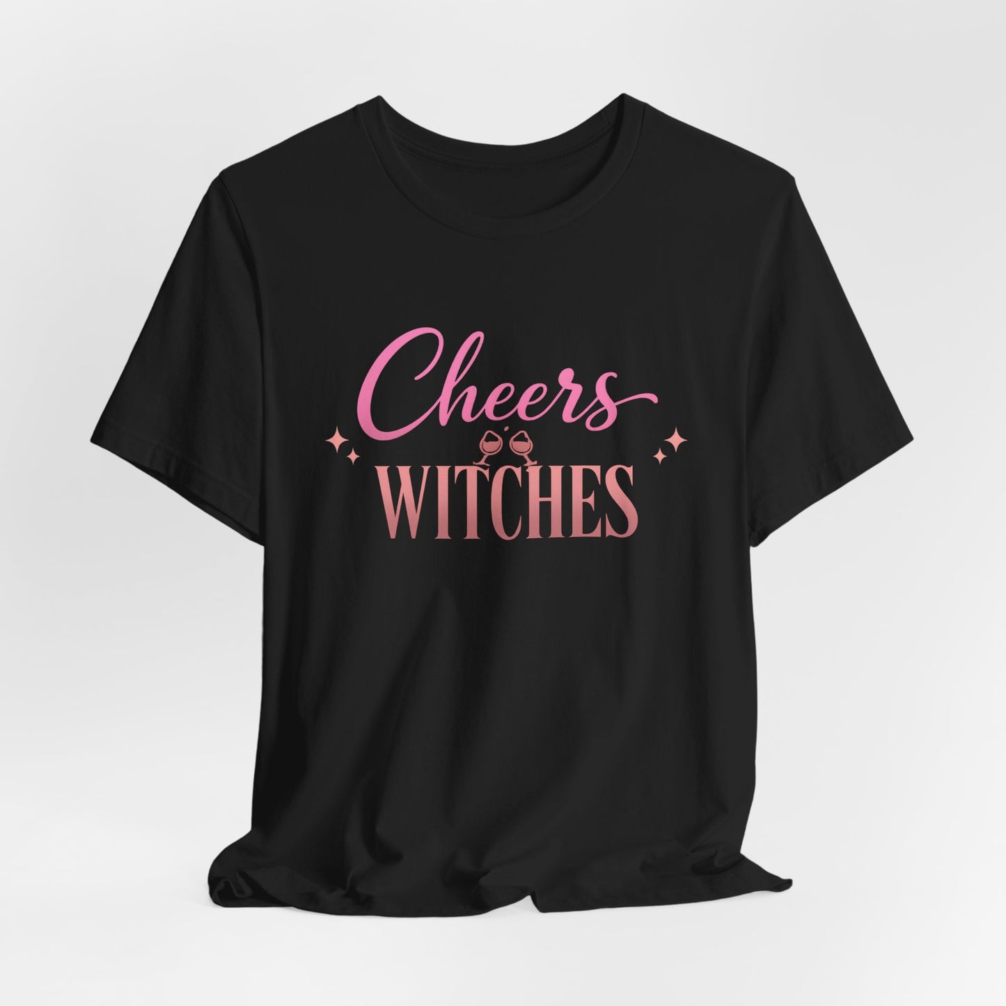 Cheers Witches Tee | Funny Halloween Wine Shirt | Girls Night Out Tee