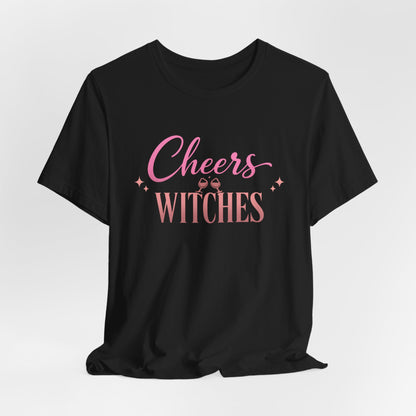 Cheers Witches Tee | Funny Halloween Wine Shirt | Girls Night Out Tee
